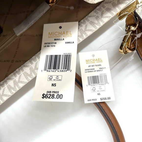 Michael Kors Large Mirella Tote Bag & Double Zip Wallet Wristlet - Picture 11 of 11